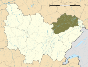 Carte de localisation de la Haute-Saône dans la région Bourgogne-Franche-Comté.