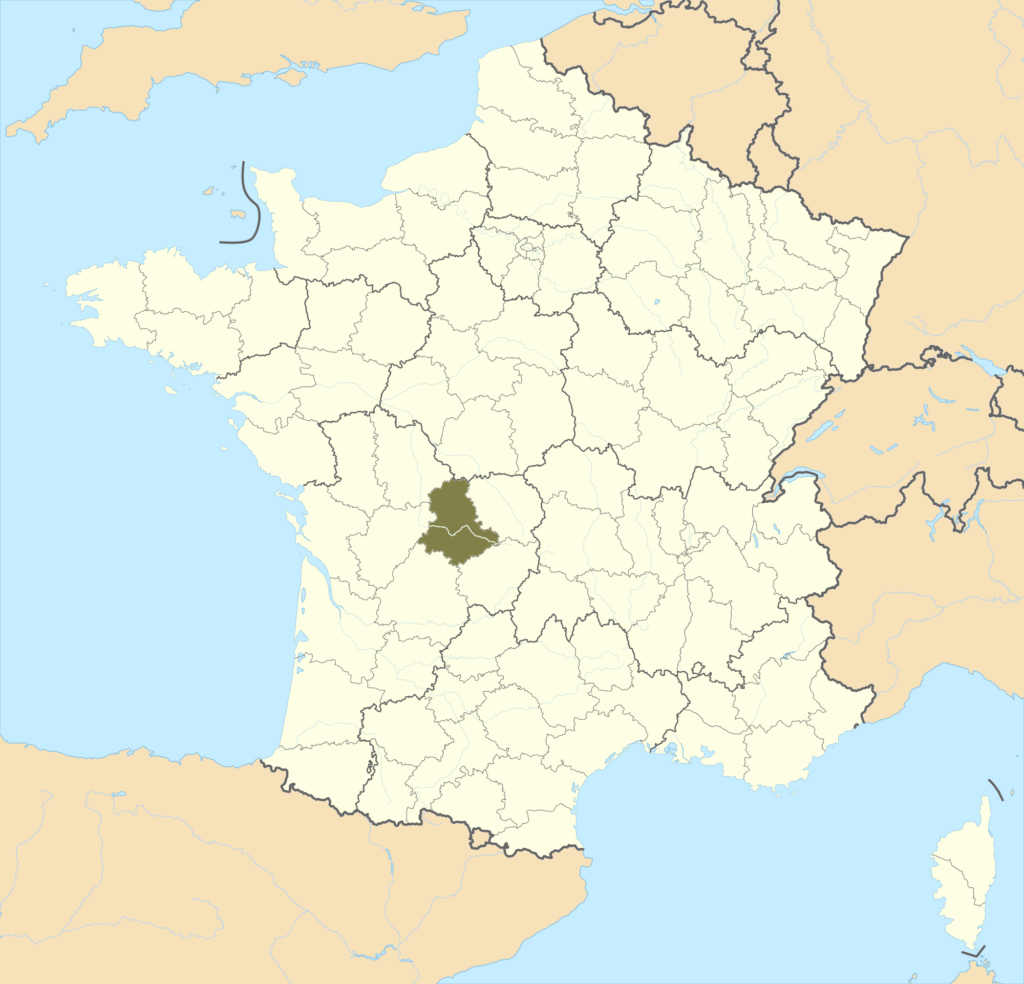 Carte de localisation de la Haute-Vienne en France.