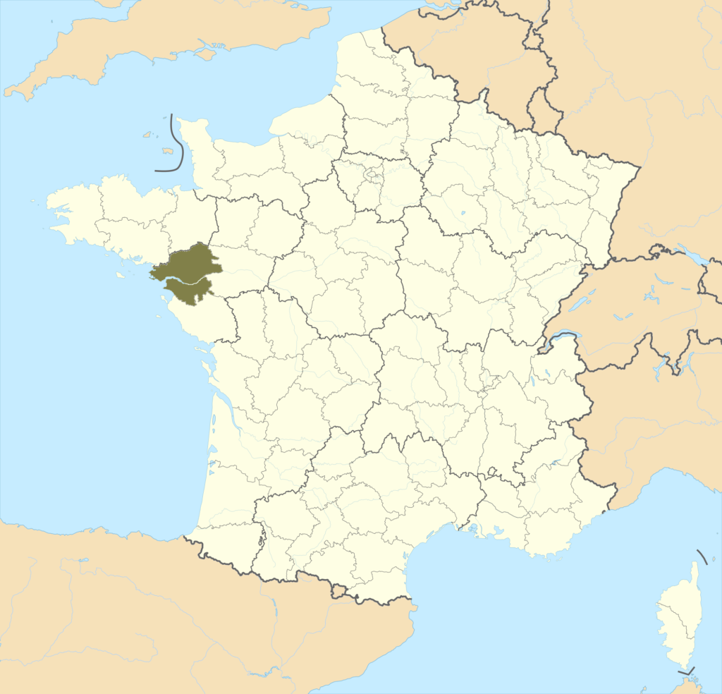 Carte de localisation de la Loire-Atlantique en France.