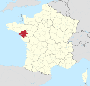Carte de localisation de la Loire-Atlantique en France.