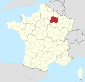 Carte de localisation de la Marne en France.