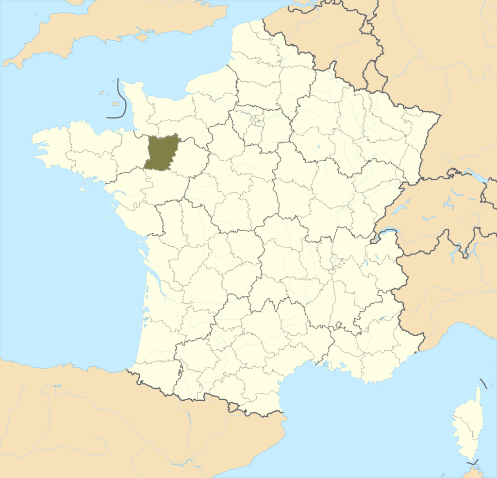 Carte de localisation de la Mayenne en France.