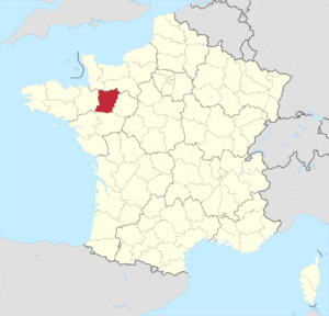 Carte de localisation de la Mayenne en France.
