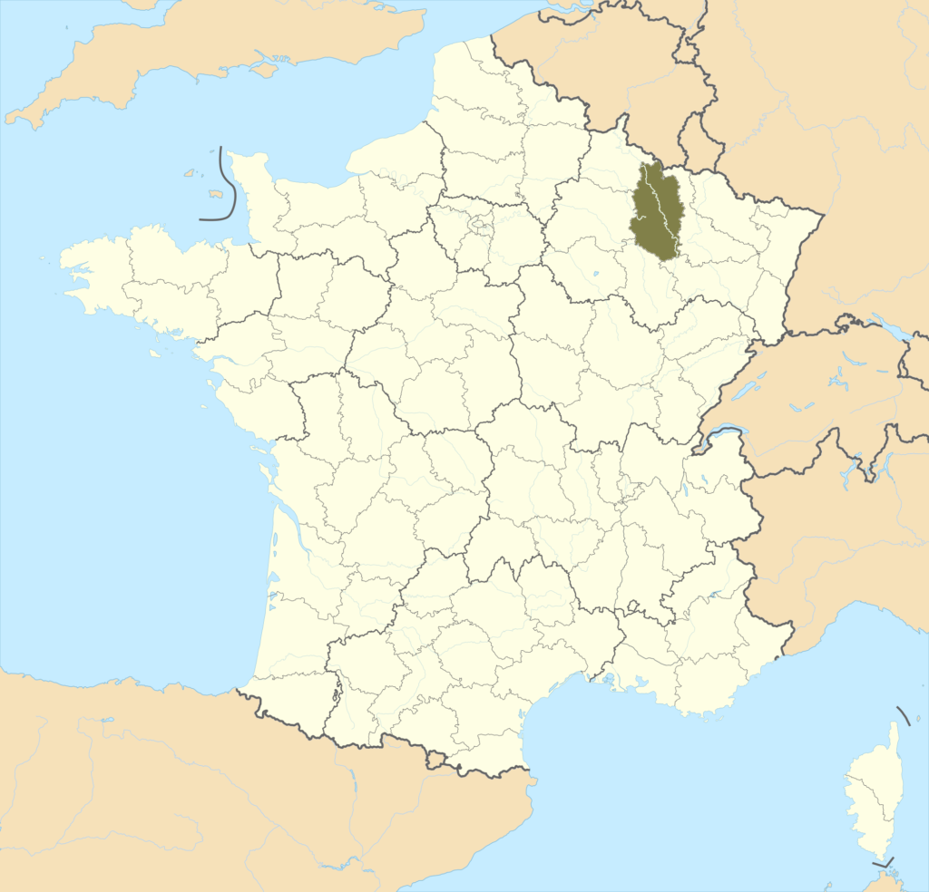 Carte de localisation de la Meuse en France.