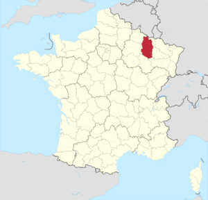 Carte de localisation de la Meuse en France.