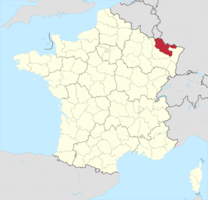 Carte de localisation de la Moselle en France.