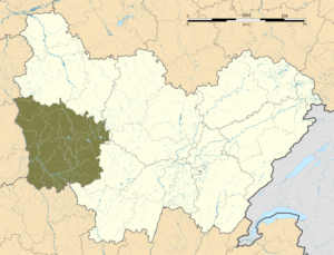 Carte de localisation de la Nièvre dans la région Bourgogne-Franche-Comté.