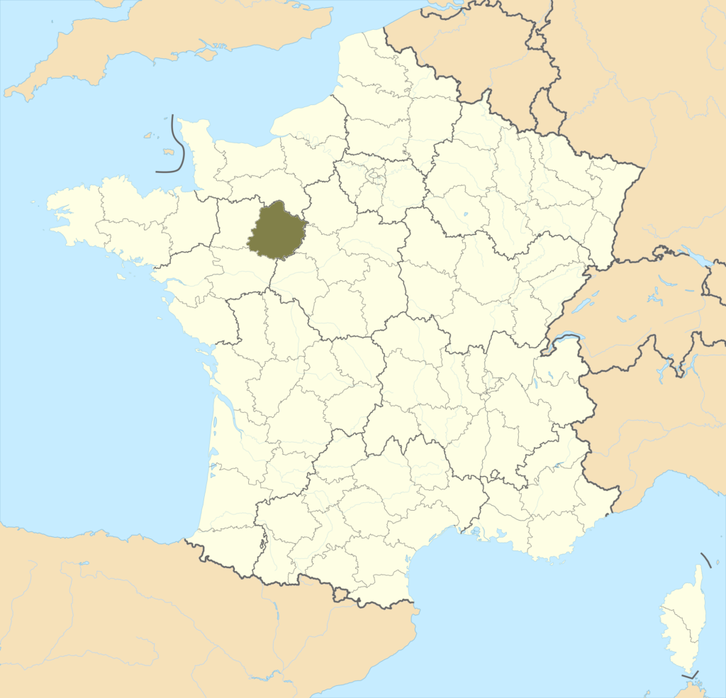 Carte de localisation de la Sarthe en France.