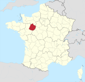 Carte de localisation de la Sarthe en France.