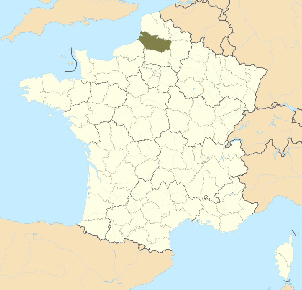 Carte de localisation de la Somme en France.