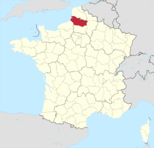 Carte de localisation de la Somme en France.