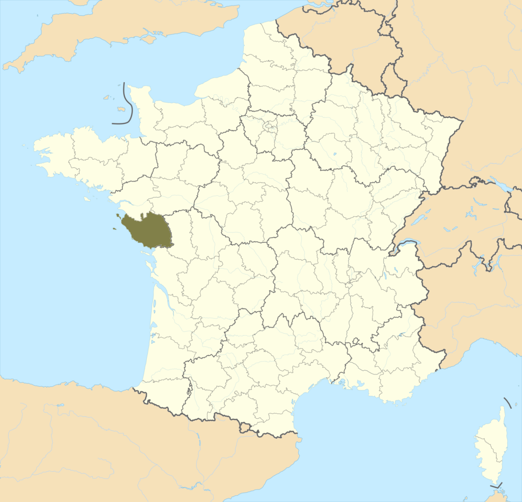 Carte de localisation de la Vendée en France.