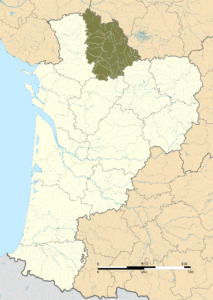 Carte de localisation de la Vienne dans la région Nouvelle-Aquitaine.