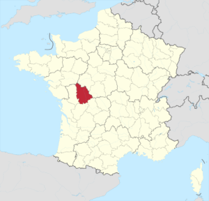 Carte de localisation de la Vienne en France.