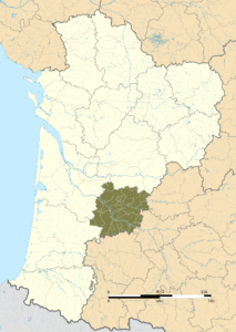 Carte de localisation du Lot-et-Garonne dans la région Nouvelle-Aquitaine.