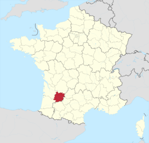 Carte de localisation du Lot-et-Garonne en France.