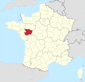 Carte de localisation du Maine-et-Loire en France.