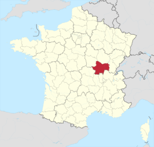 Carte de localisation de Saône-et-Loire en France.