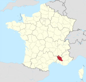 Carte de localisation du Vaucluse en France.