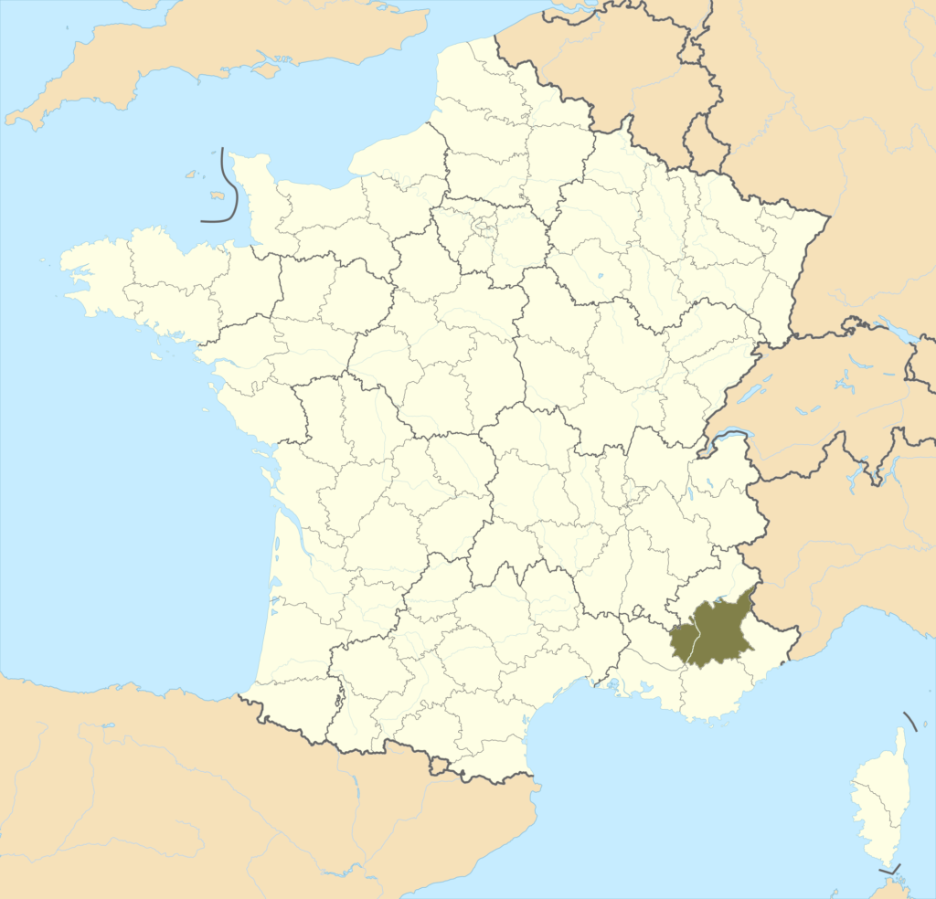 Carte de localisation des Alpes-de-Haute-Provence en France.