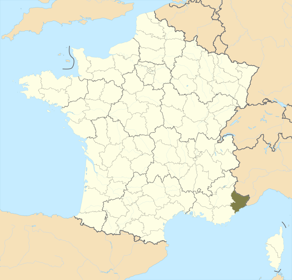 Carte de localisation des Alpes-Maritimes en France.