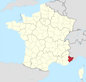 Carte de localisation des Alpes-Maritimes en France.