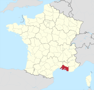 Carte de localisation des Bouches-du-Rhône en France.