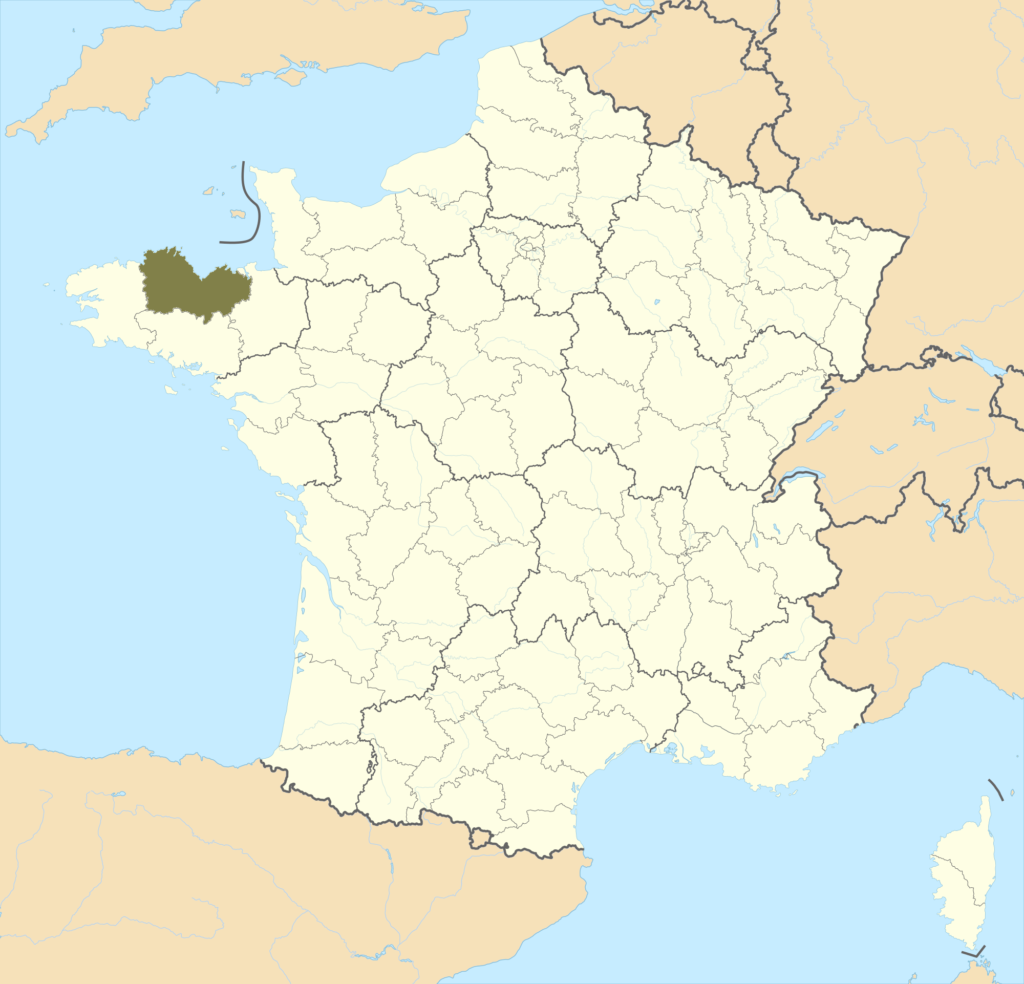 Carte de localisation des Côtes-d'Armor en France.