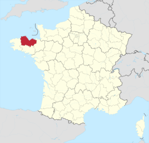 Carte de localisation des Côtes-d'Armor en France.