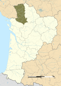 Carte de localisation des Deux-Sèvres dans la région Nouvelle-Aquitaine.