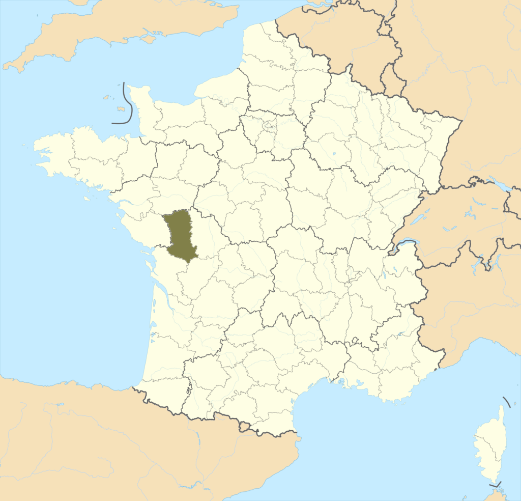 Carte de localisation des Deux-Sèvres en France.