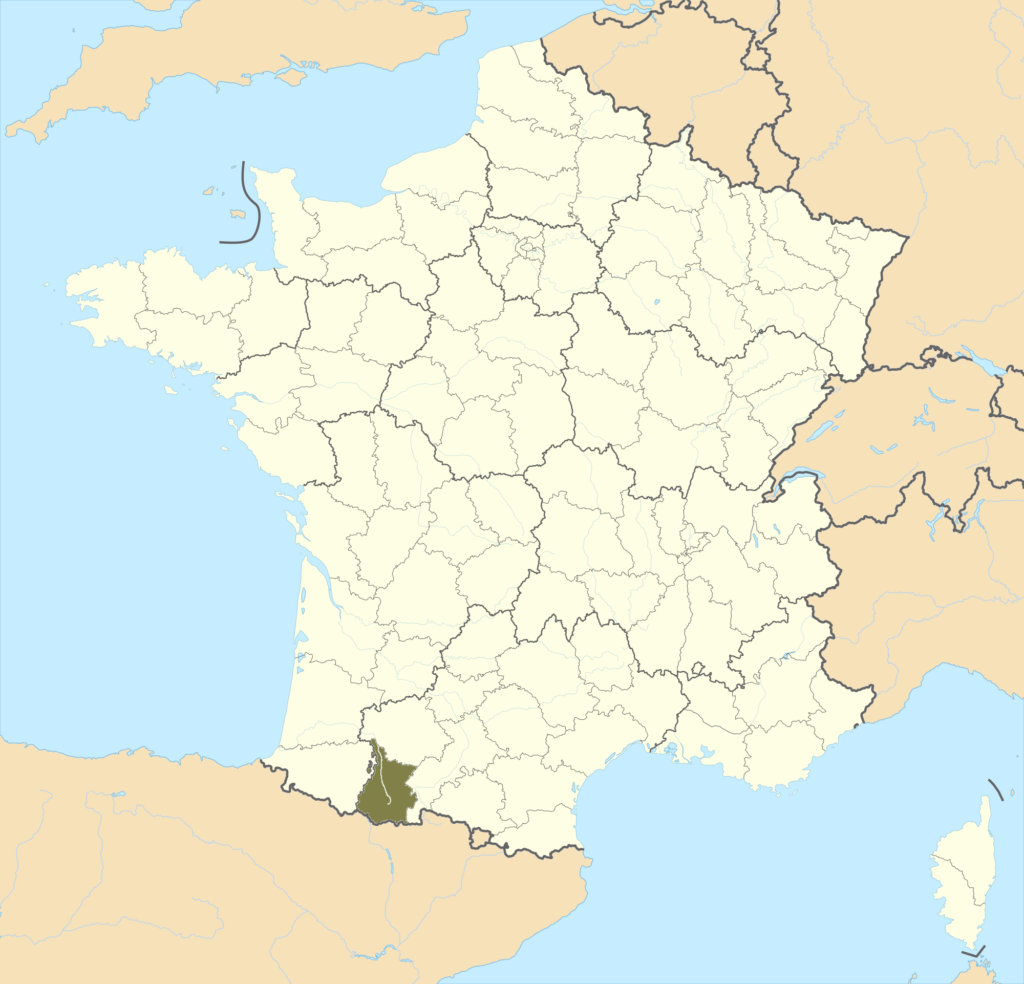 Carte de localisation des Hautes-Pyrénées en France.