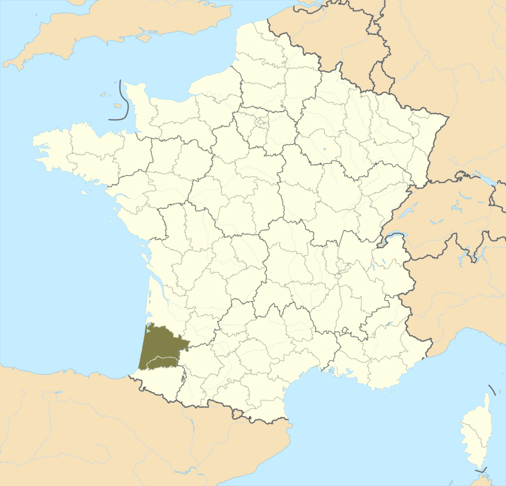 Carte de localisation des Landes en France.