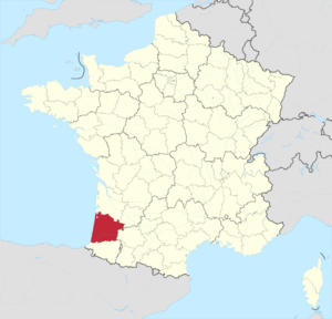Carte de localisation des Landes en France.