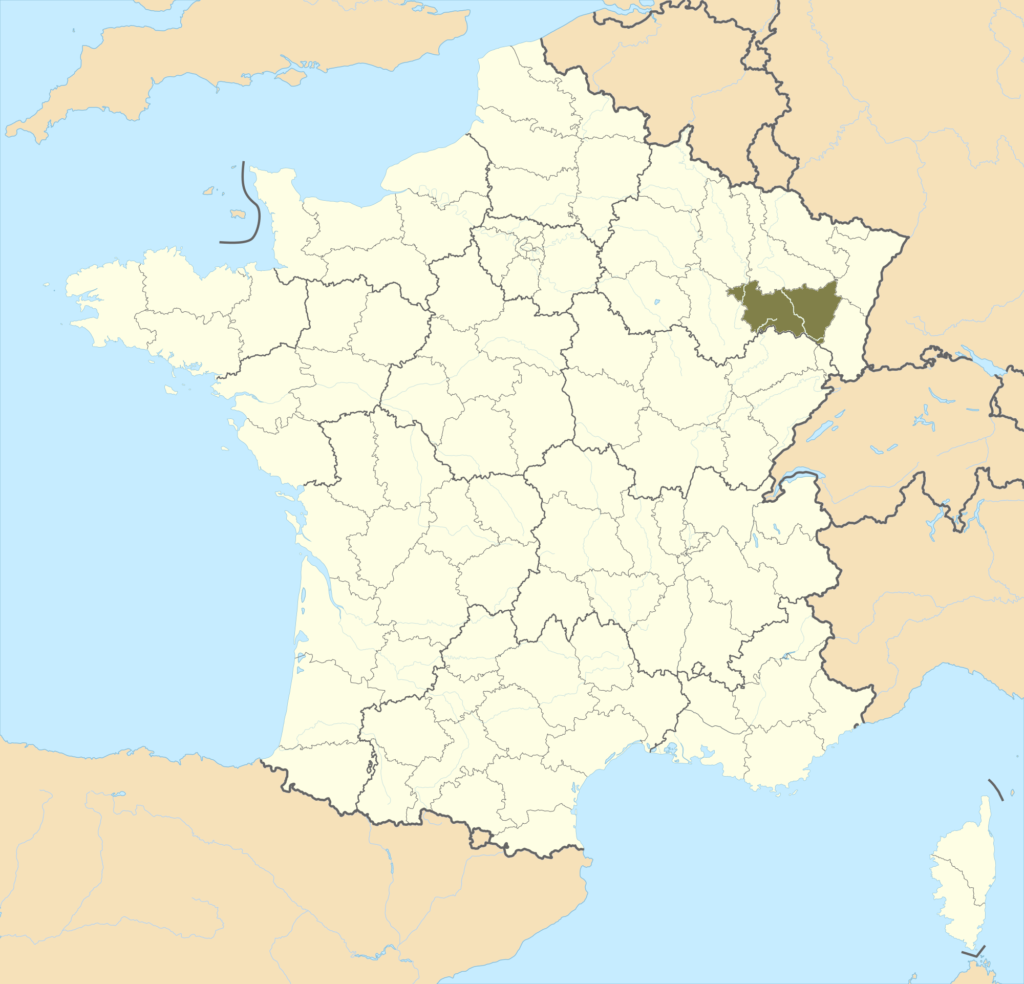 Carte de localisation des Vosges en France.