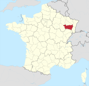 Carte de localisation des Vosges en France.