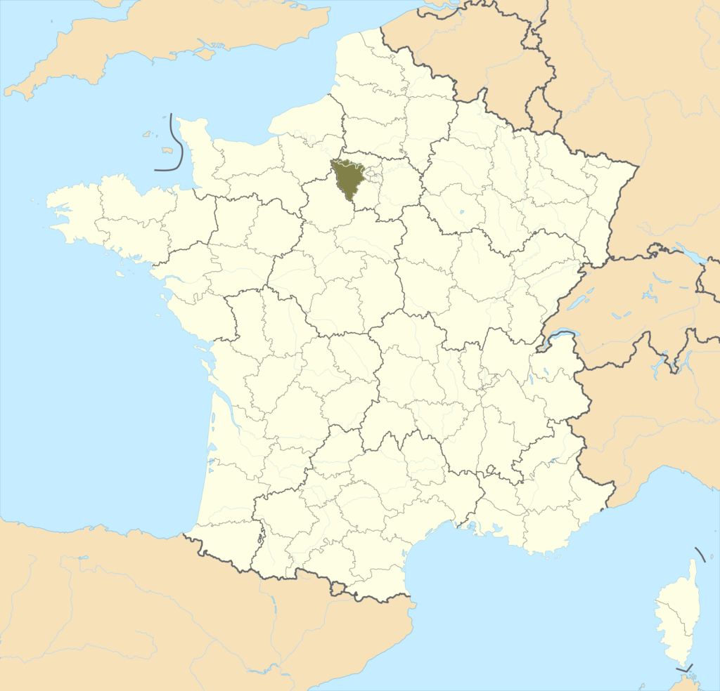 Carte de localisation des Yvelines en France.