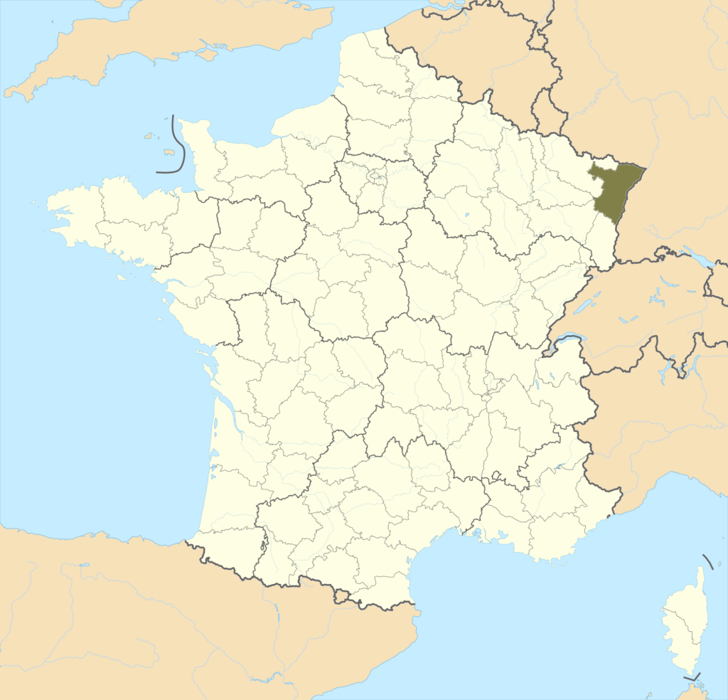 Carte de localisation du Bas-Rhin en France.