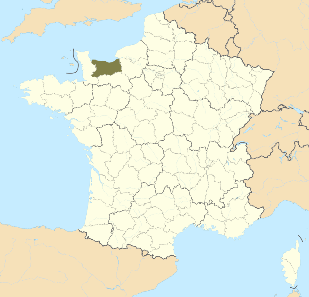 Carte de localisation du Calvados en France.