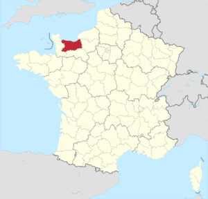 Carte de localisation du Calvados en France.