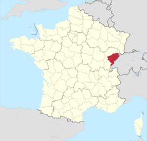 Carte de localisation du Doubs en France.