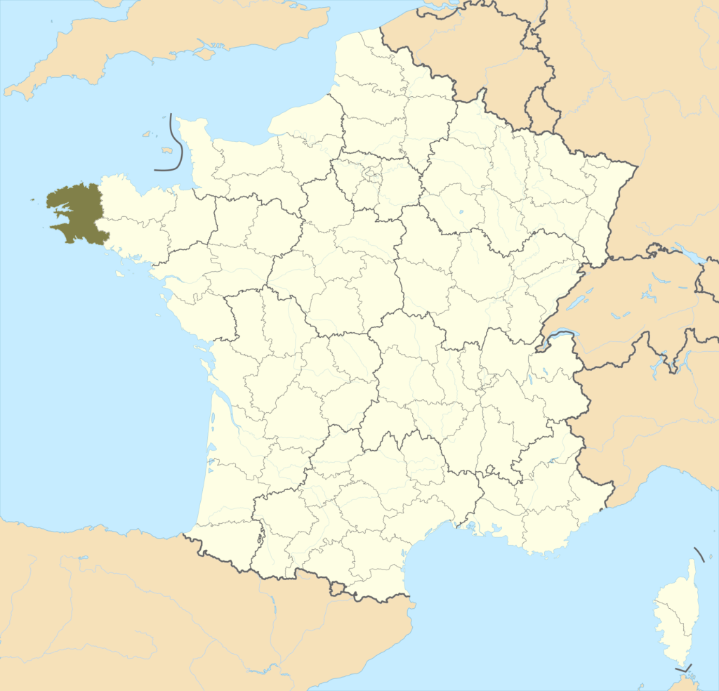 Carte de localisation du Finistère en France.