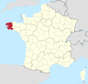 Carte de localisation du Finistère en France.