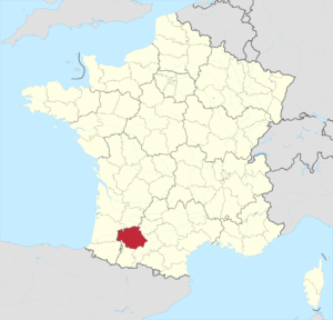 Carte de localisation du Gers en France.