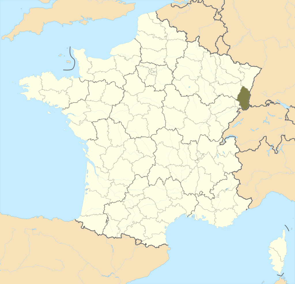 Carte de localisation du Haut-Rhin en France.