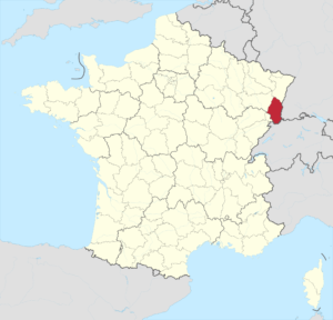 Carte de localisation du Haut-Rhin en France.