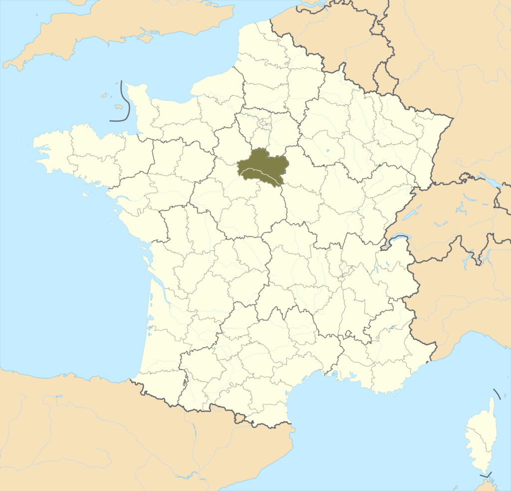 Carte de localisation du Loiret en France.