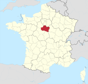 Carte de localisation du Loiret en France.