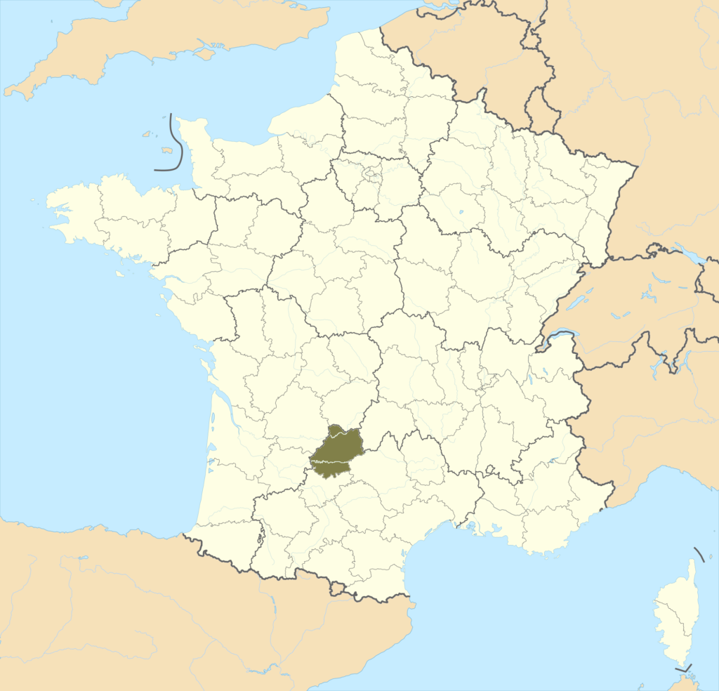 Carte de localisation du Lot en France.