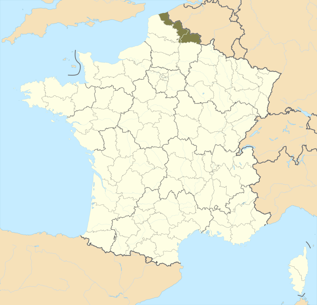 Carte de localisation du Nord en France.